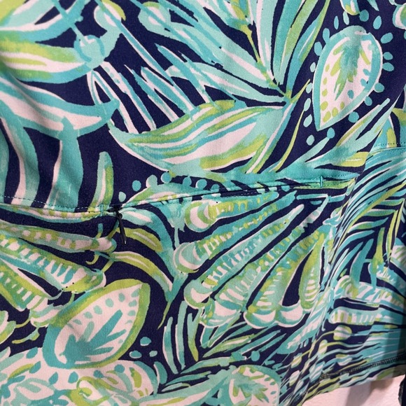 Lilly Pulitzer Luxletic Zip Up Jacket Birds Tropical Print Navy Blue XS - Picture 3 of 9